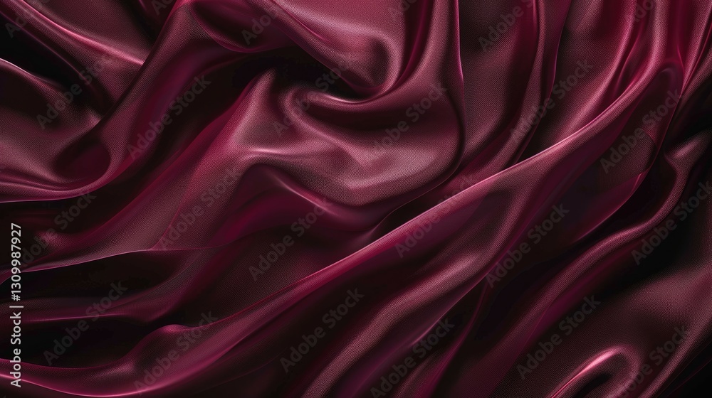 Fototapeta premium Deep Maroon Satin Folds for Stylish Backgrounds