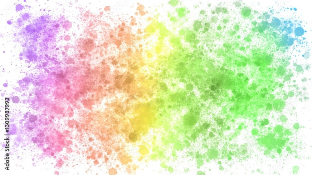 Rainbow splatter effect on plain backdrop. Light hues merging for artistic effect Rainbow splatter effect on plain backdrop. Light hues merging for artistic effect