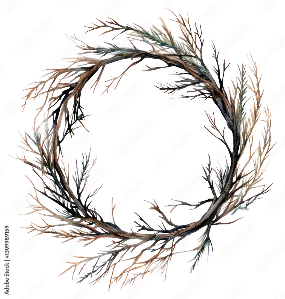 Fototapeta premium PNG Dry branchs Wreath wreath art illustration.