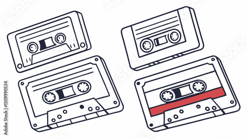 Set Variations of Vector  Tape Icon
