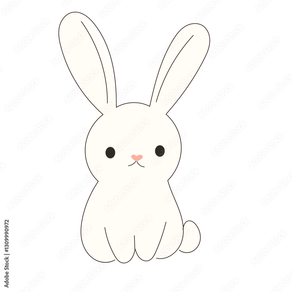 Cute Drawn Easter Bunny Character. Doodle baby Rabbit Kawaii Funny Outline Animal. Happy Easter Holiday Greeting Card Design Element. White Rabbit Mascot. Greeting Gift Simple Art. Cute Drawn Easter Bunny Character. Doodle baby Rabbit Kawaii Funny Outline Animal. Happy Easter Holiday Greeting Card Design Element. White Rabbit Mascot. Greeting Gift Simple Art.