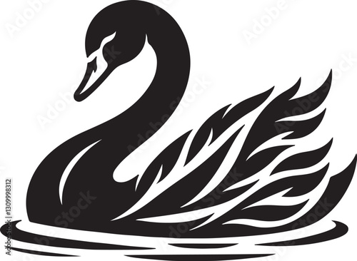 black swan on the lake