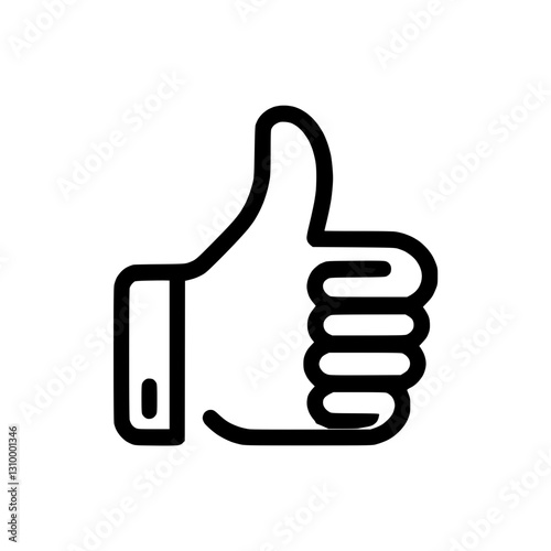 Thumbs up icon in outline style representing approval and positivity