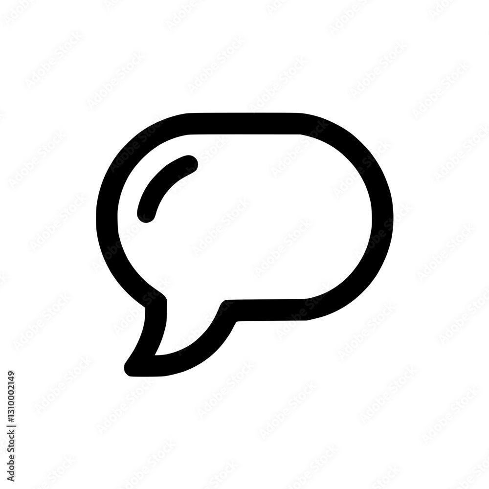 Speech bubble icon in outline style representing communication and conversation Speech bubble icon in outline style representing communication and conversation