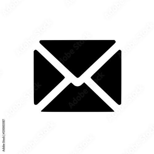 Envelope icon in solid black for communication and messaging