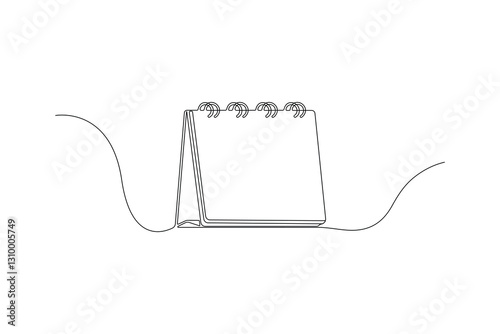 Continuous One Line Drawing of a Calendar, Minimalist Line Art Icon, Simple Planner Illustration