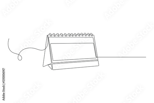 Continuous One Line Drawing of a Calendar, Minimalist Line Art Icon, Simple Planner Illustration