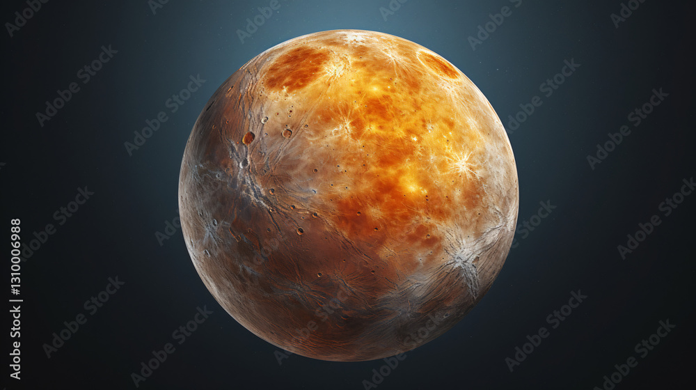 A super-detailed hyperrealistic image of Mercury, perfect for stock photos showcasing celestial details.

