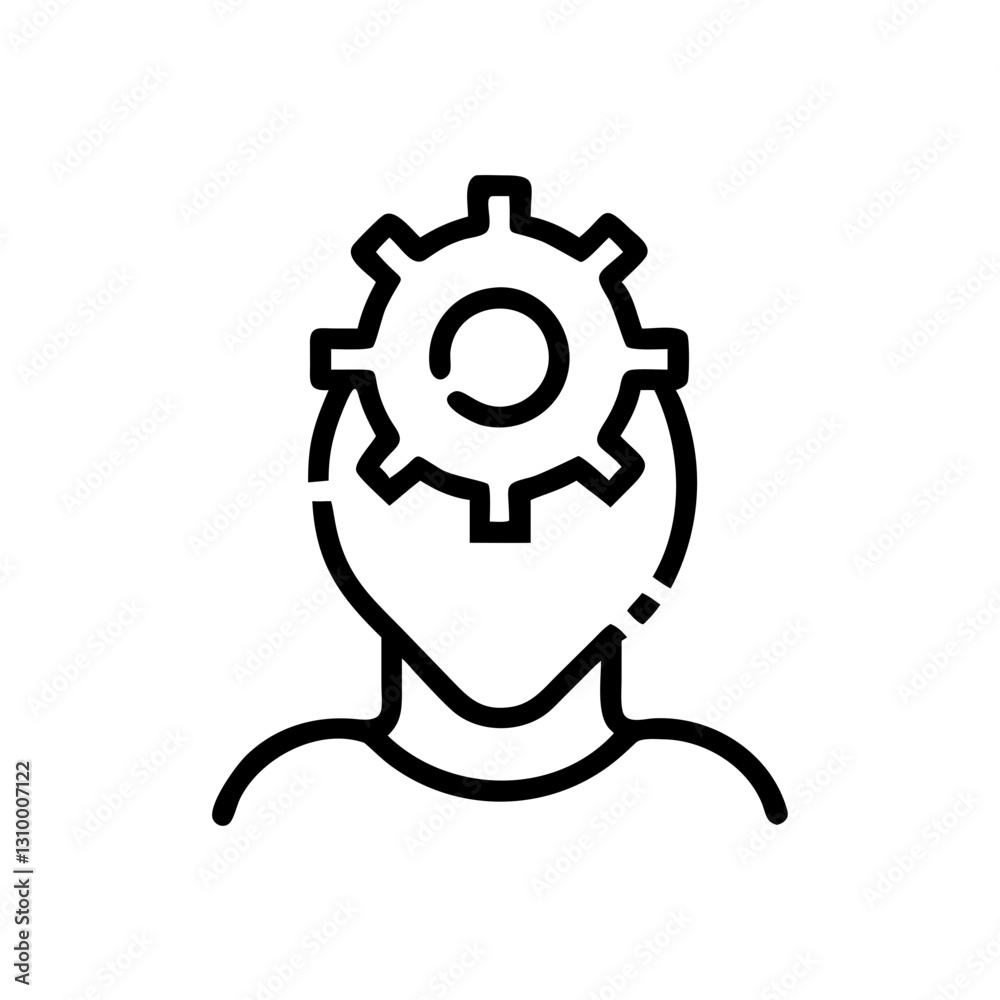 Smart work icon with gear symbolizing productivity concept Smart work icon with gear symbolizing productivity concept