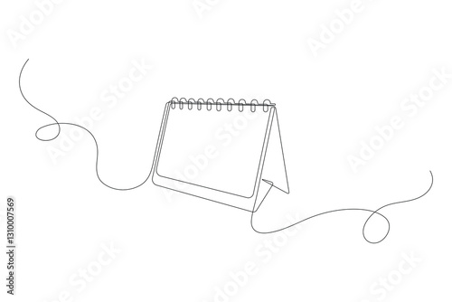Continuous One Line Drawing of a Calendar, Minimalist Line Art Icon, Simple Planner Illustration