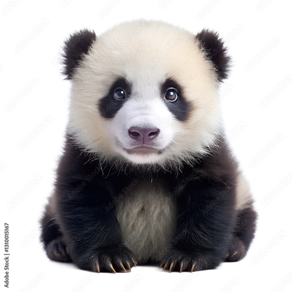 Fototapeta premium a panda isolated on transferring background, a beautiful panda png image