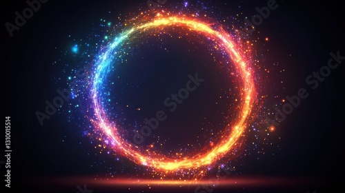Celestial Ring: A Portal of Cosmic Light and Energy in Gradient Color