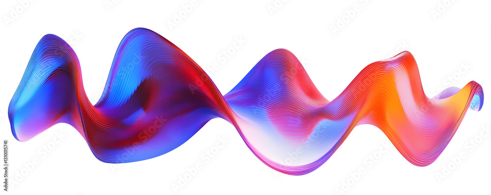 Fototapeta premium Abstract colorful wavy shape, 3d render