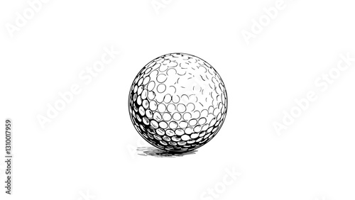 Vintage sketch of a golf ball on a plain background  