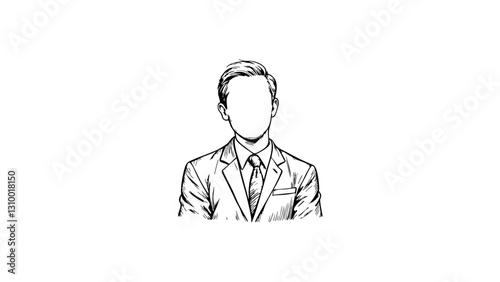 Vintage sketch of a businessman in a suit  