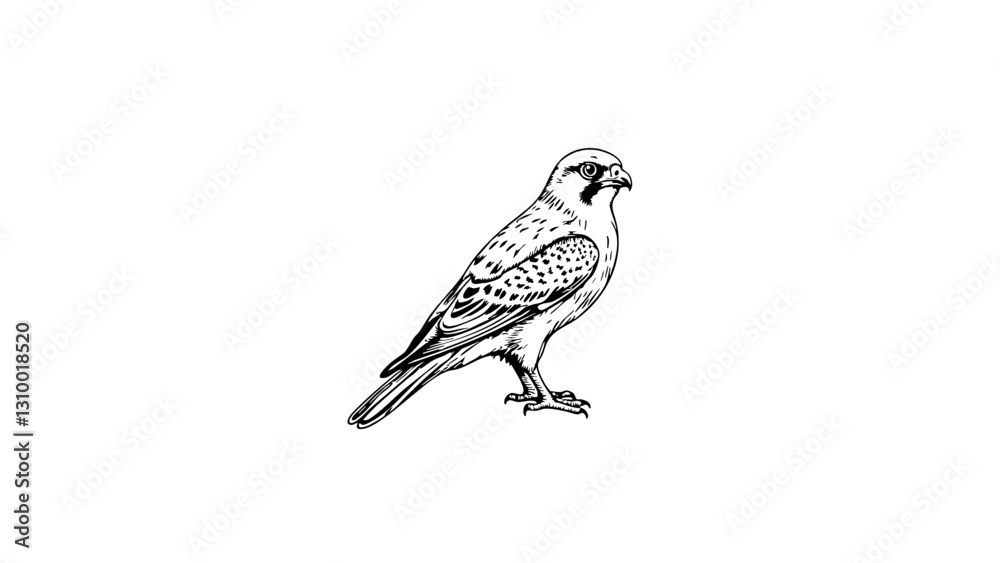Obraz premium Vintage sketch of a bird standing on a white background 