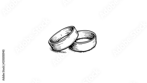 Vintage sketch of wedding rings  