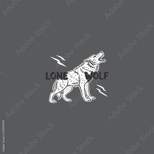 : A-bold-and-stylized-black-and-white-silhouette-animal vector art illustration