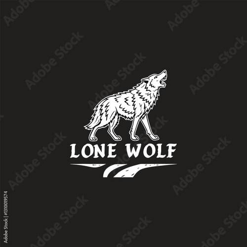 : A-bold-and-stylized-black-and-white-silhouette-animal vector art illustration