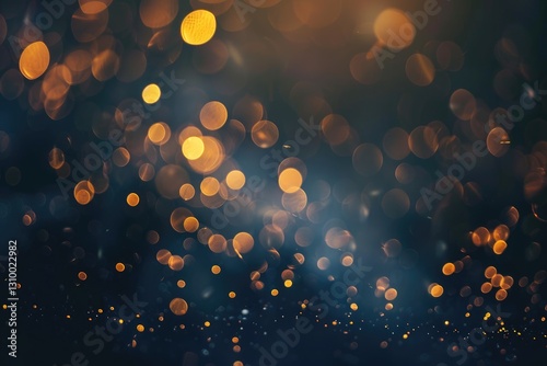 Luxury golden bokeh glitter on black backdrop, radiant light effect for high-end branding and promotions