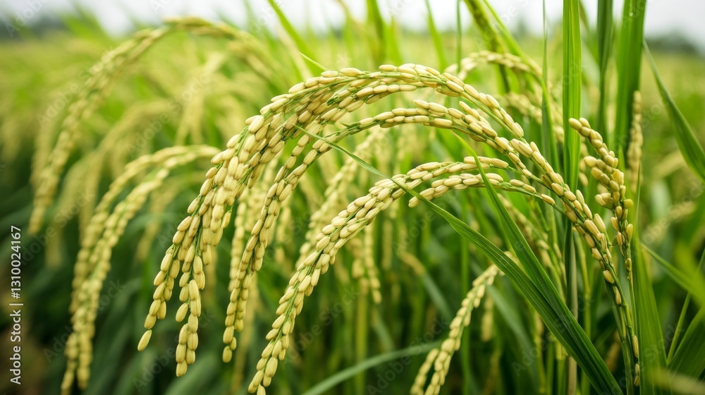 Inspecting rice crops for pest signs farm field agricultural overview rural environment farmer's perspective crop health assessment Inspecting rice crops for pest signs farm field agricultural overview rural environment farmer's perspective crop health assessment