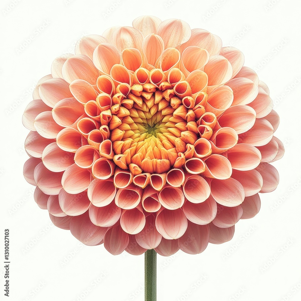 Pale Pink and Peach Dahlia Flower Close Up Studio Shot Pale Pink and Peach Dahlia Flower Close Up Studio Shot