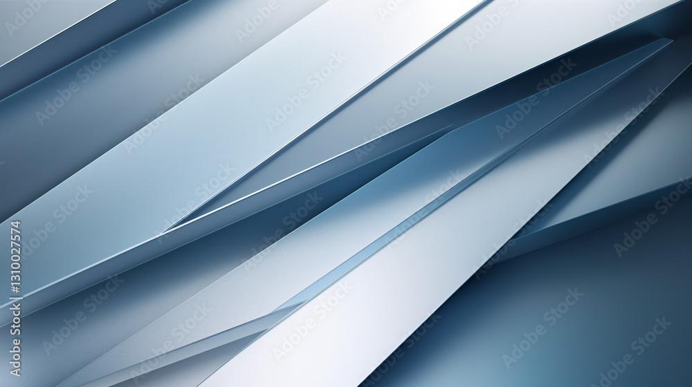 Obraz premium A silver-blue abstract modern background with geometric lines, perfect for luxury banners, premium presentations, and technology-themed designs.