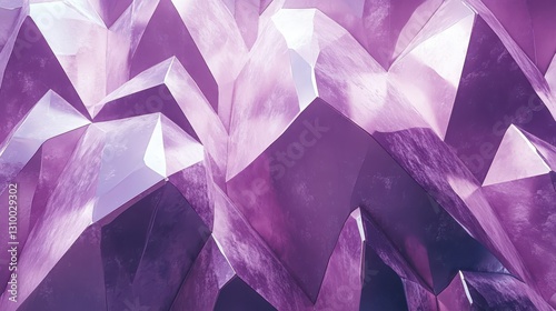 Obraz na płótnie Amethyst Geometry: Abstract Mountainscape of Polished Crystal Forms and Geometric Textures in Lilac and Violet. w salonie