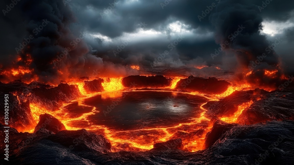 The Apocalyptic Eruption of a Volcanic Crater The Apocalyptic Eruption of a Volcanic Crater