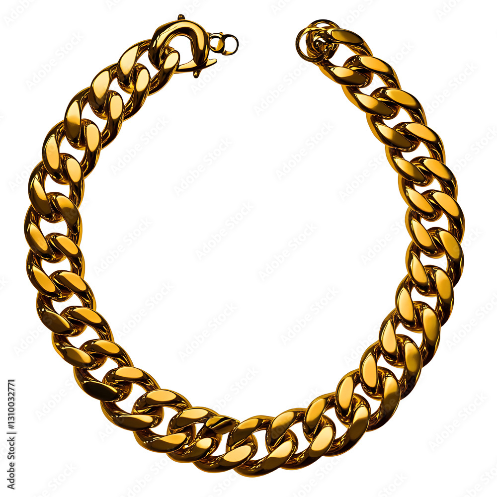Obraz premium Gold chain necklace isolated on transparent background