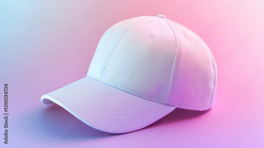 Fototapeta premium White baseball cap, vibrant colors