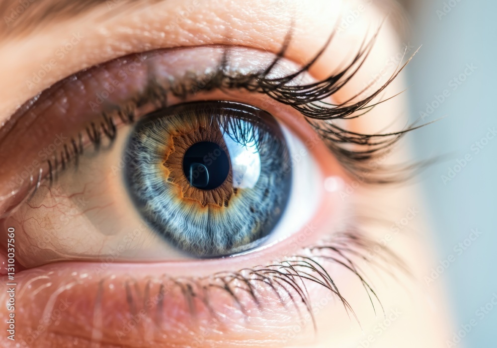 Fototapeta premium Close-up of a human eye showcasing vibrant colors and intricate details