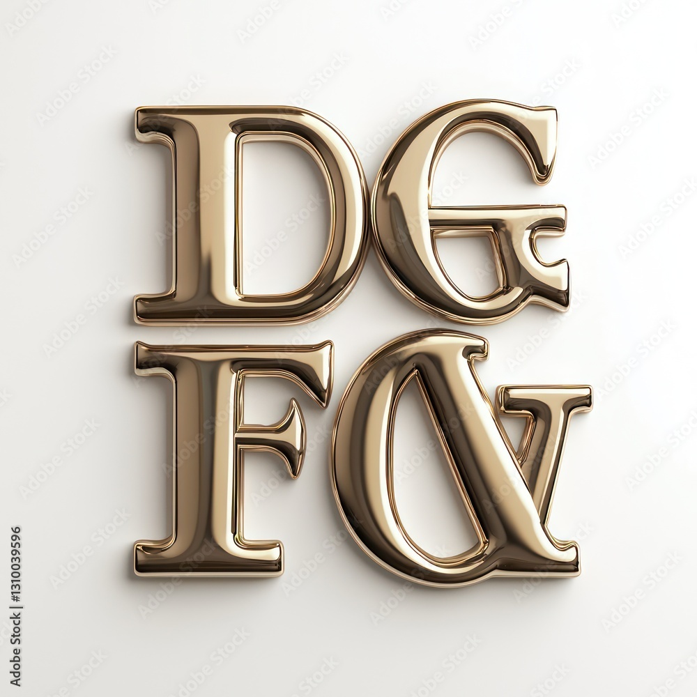 3D, stylish typography, minimalist design on white. 3D, stylish typography, minimalist design on white.