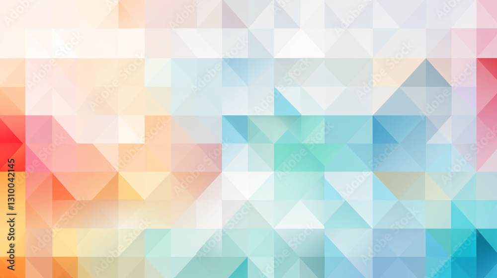 Fototapeta premium A white background featuring a pastel-colored, regular geometric pattern, ideal for presentation displays or creative backgrounds.