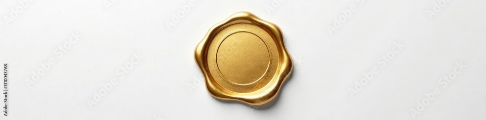 Gold-plated seal on a white background with subtle texture, sophisticated, luxurious Gold-plated seal on a white background with subtle texture, sophisticated, luxurious