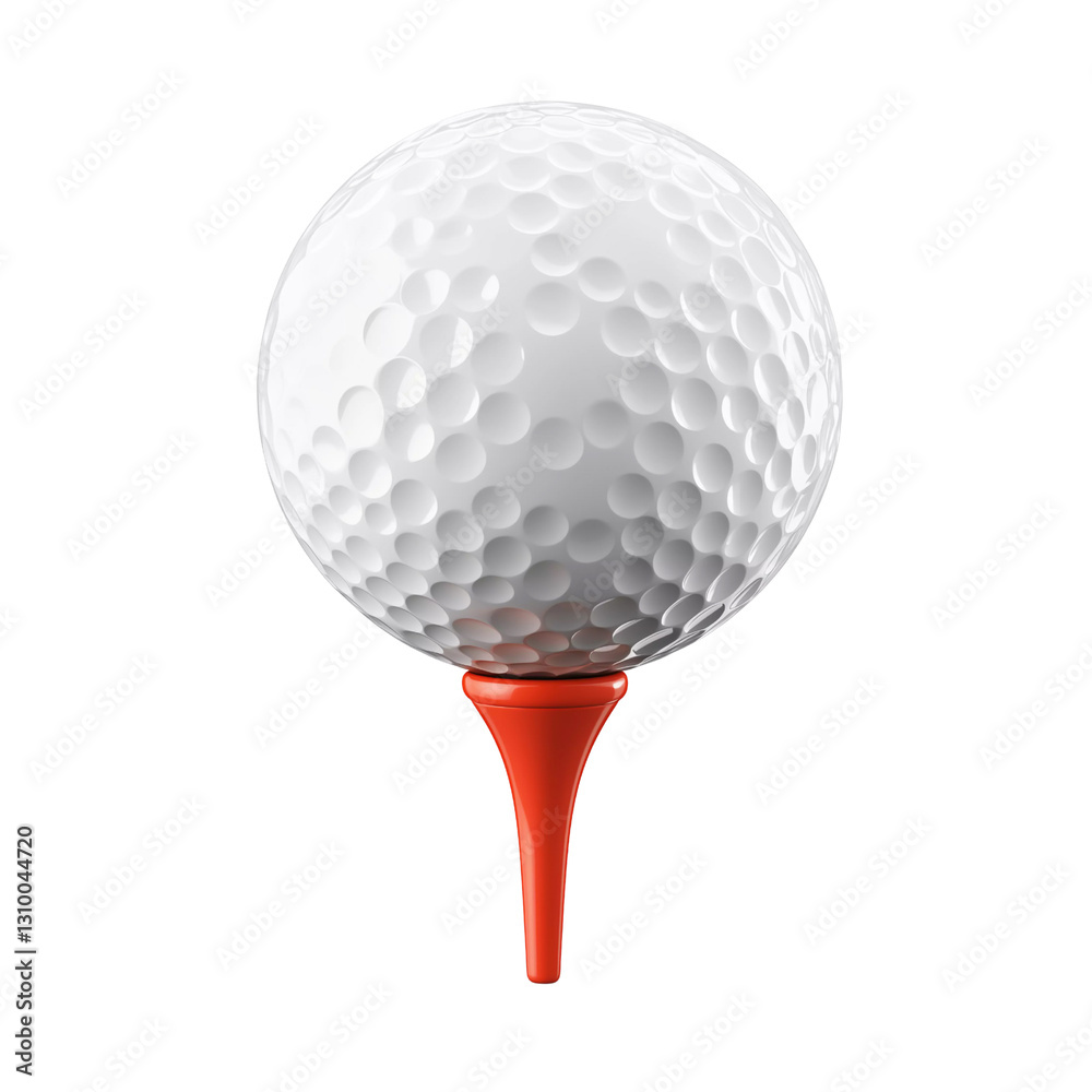 Golf ball on red tee, cut out
Golf ball on red tee, cut out