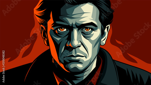 Bold dramatic strokes of charcoal create a portrait of a persons face each line depicting a different layer of their complex emotions and growth.. Vector illustration