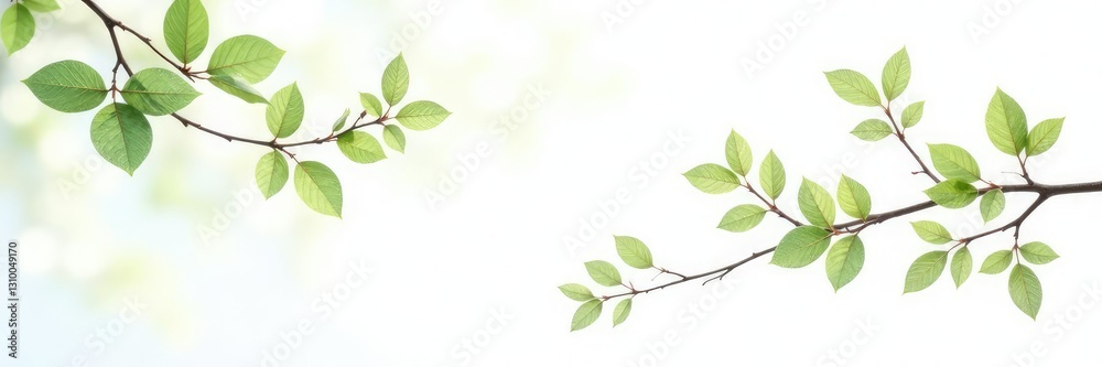 Delicate branches on white background isolated, leafy, natural Delicate branches on white background isolated, leafy, natural