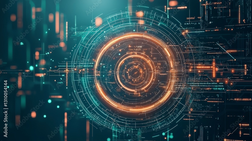 Abstract digital design featuring glowing circles and lines, representing technology and data connectivity. Abstract digital design featuring glowing circles and lines, representing technology and data connectivity.