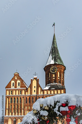 Wallpaper Mural Kaliningrad, Kaliningrad Region Russia, February 16, 2025 Cathedral on the island of Kant in winter Torontodigital.ca