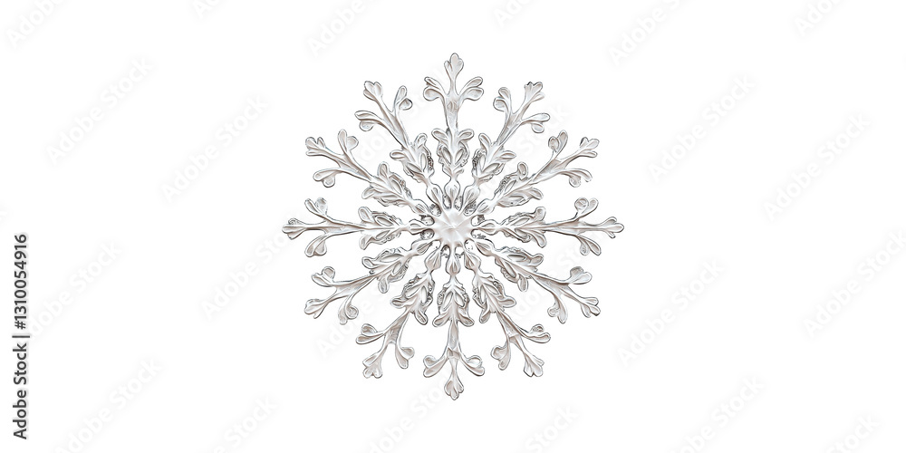 Intricate silver snowflake ornament design isolated on transparent background Intricate silver snowflake ornament design isolated on transparent background
