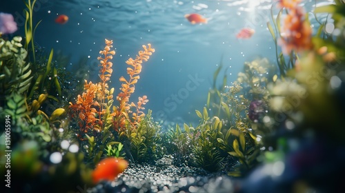 Fototapeta Naklejka Na Ścianę i Meble -  coral blue water background, underwater life, underwater scenery, blue water background