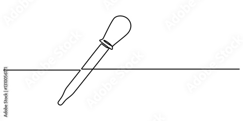 continuous one single line drawing icon of bottles with liquid ,Eye Drops one line drawing, Dropper and bottle with serum or oil, line. Cosmetic product in vial with pipette. Outline simple vector. 
