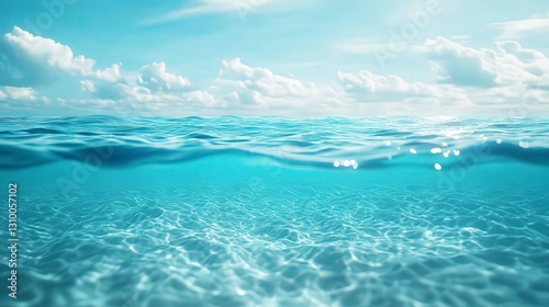 Fototapeta Naklejka Na Ścianę i Meble -  coral blue water background, underwater life, underwater scenery, blue water background