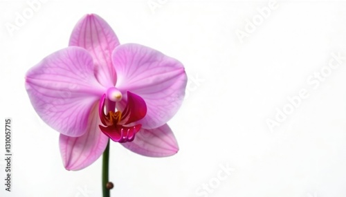 Single cattleya orchid isolated on white background, minimalist, single element