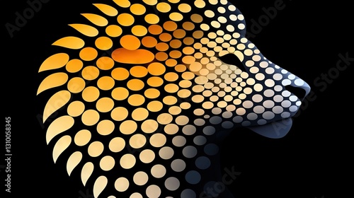   A close-up of a person's face with a pattern on one side and a circular pattern on the other
