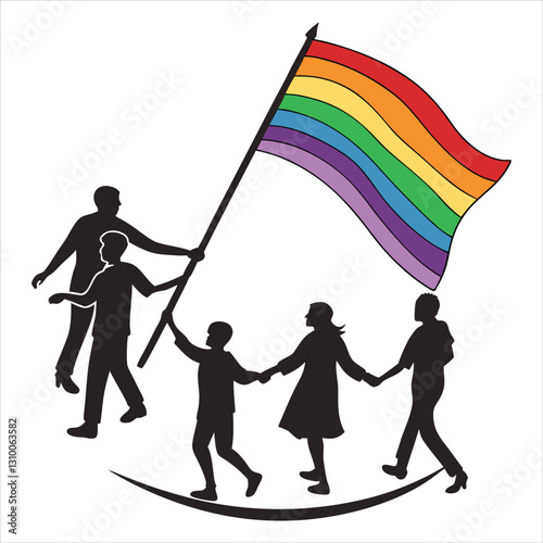 silhouette International Day Against Homophobia, Transphobia and Biphobia on white background