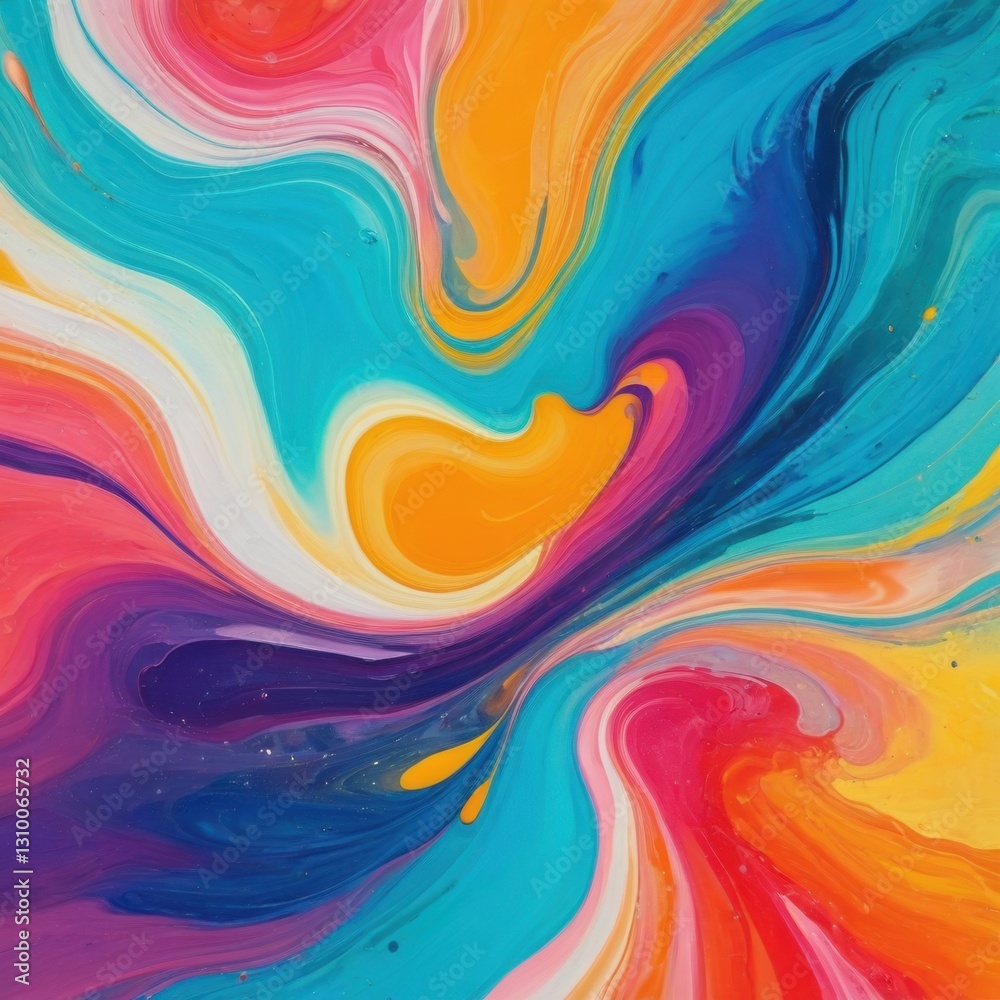 Obraz premium Digital Painting of a Colorful Swirl