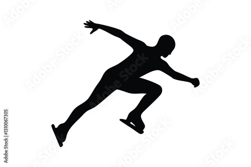 Graceful Ice Skater Silhouette in Motion