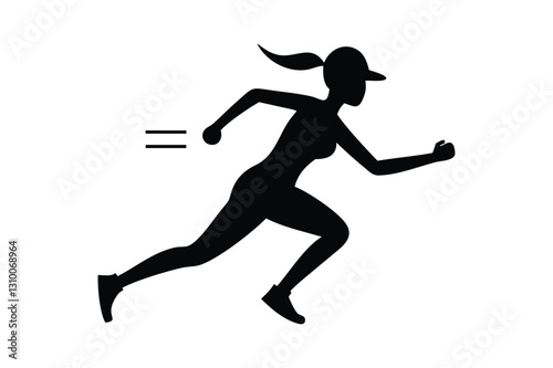 Runner in Motion Energetic Silhouette
